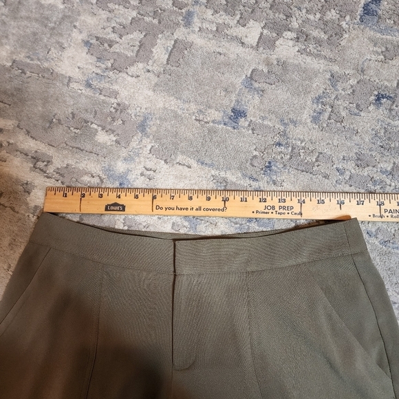 Cache Green Flowy Trouser Pants Size 12 Zip Ankles - Picture 8 of 10